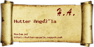 Hutter Angéla névjegykártya